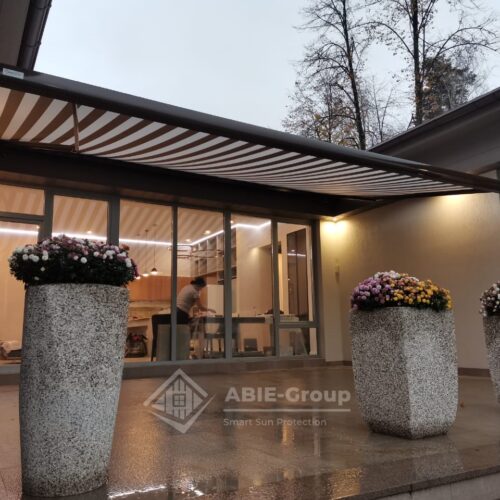 Фотографии выполненных работ компании «ABIE-GROUP» кассетной маркизы Kyma. г.Балашиха, Московской обл.